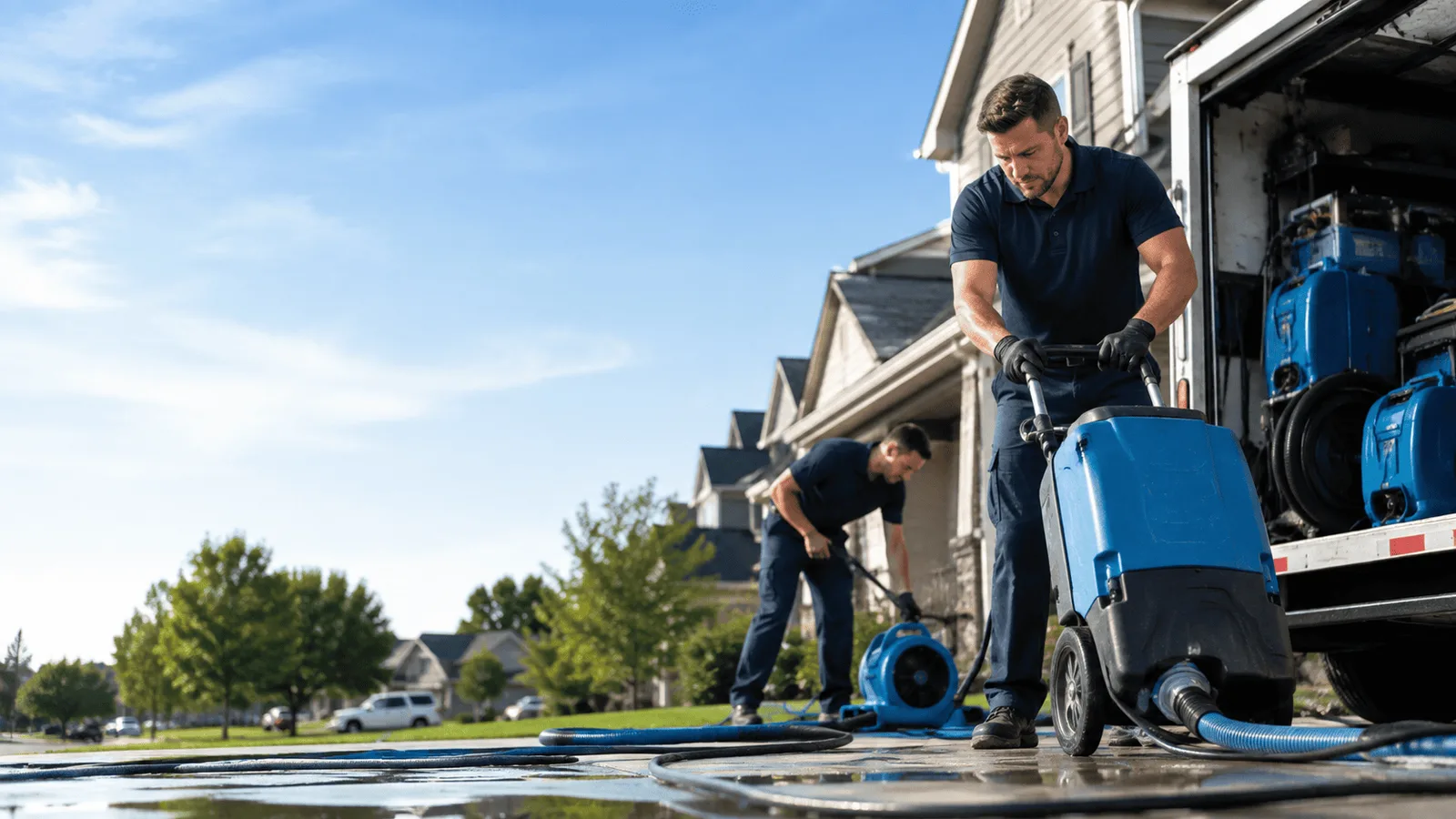 Dehumidification being performed in Dorchester Center, MA